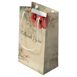Sacola Para Presentes Pequena Vintage Winter Floral Obrigado A Favor Do Gift Bag