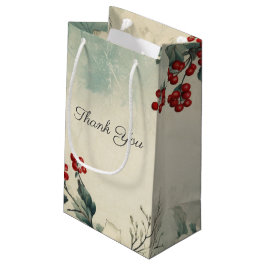 Sacola Para Presentes Pequena Vintage Winter Floral Obrigado A Favor Do Gift Bag
