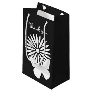 Sacola Para Presentes Pequena Visitas e Borboletas em Black Gift Bag