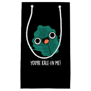 Sacola Para Presentes Pequena Você é Kale em mim Engraçado Veggie Kale Pun Dark