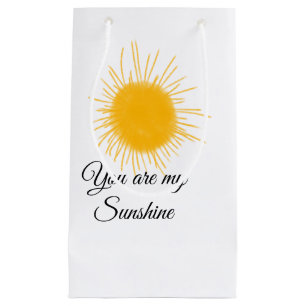 Sacola Para Presentes Pequena você é meu raio solar amarelo alaranjado raios sol
