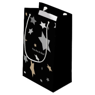 Sacola Para Presentes Pequena Você É Uma Estrela! Elegante preto moderno