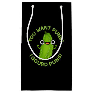 Sacola Para Presentes Pequena Você quer trocadilhos I Gourd Puns Veggie Pun Dark