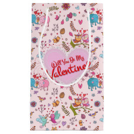 Sacola Para Presentes Pequena Você será meu Namorados? Bichinhos Cons Apaixonado