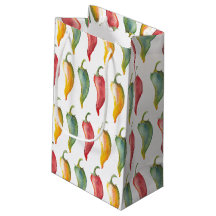 Watercolor Chili Pepper Small Gift Bag