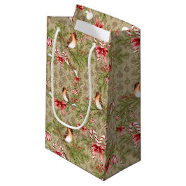 Sacola Para Presentes Pequena Watercolor Pine de Natal Ramifica Holly SMALL Bag