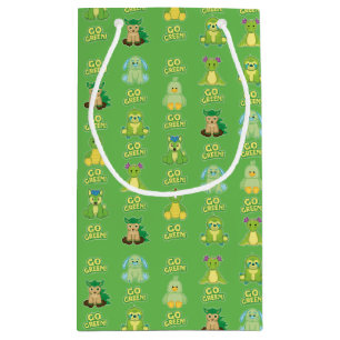 Sacola Para Presentes Pequena Webkinz vai teste padrão verde
