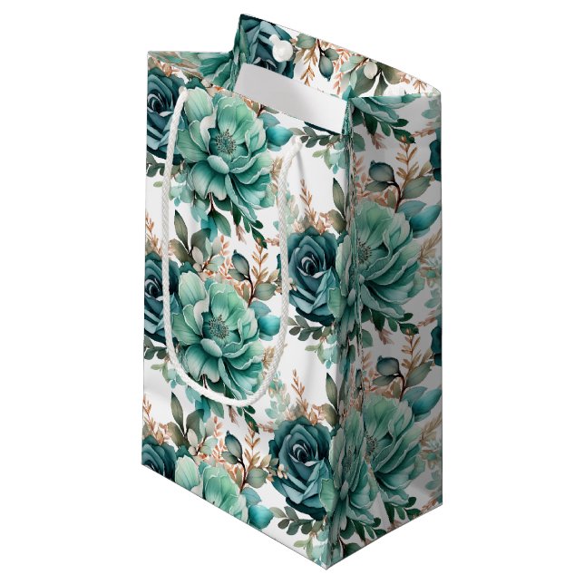 Sacola Para Presentes Pequena Wedding Floral Print Gift Bag (Frente inclinada)