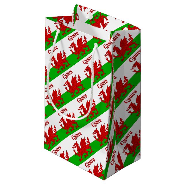 Sacola Para Presentes Pequena Welsh Flag Cymru (Frente inclinada)