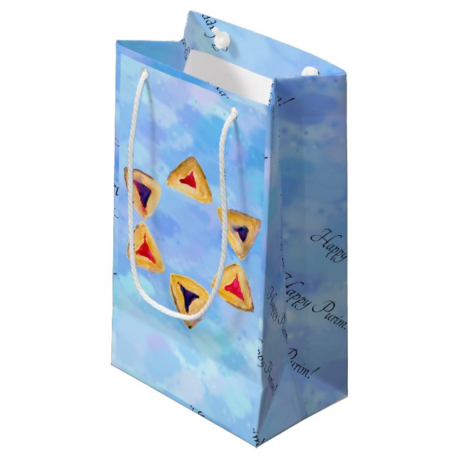 Sacola Para Presentes Pequena Whimschen Happy Purim Gift Bag (Frente inclinada)
