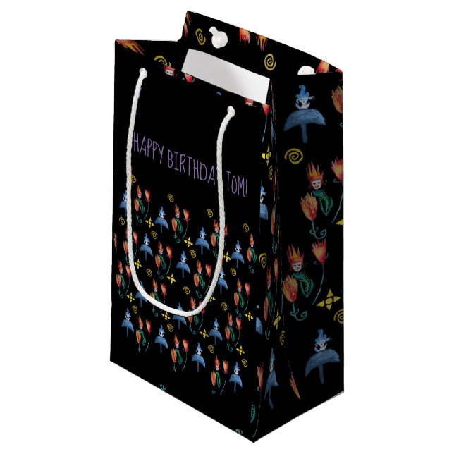 Sacola Para Presentes Pequena Whimsic Primavera Art (Frente inclinada)