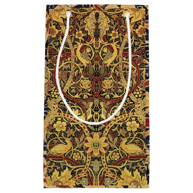 Sacola Para Presentes Pequena William Morris Bullerswood Faux Tapeçaria (Frente)