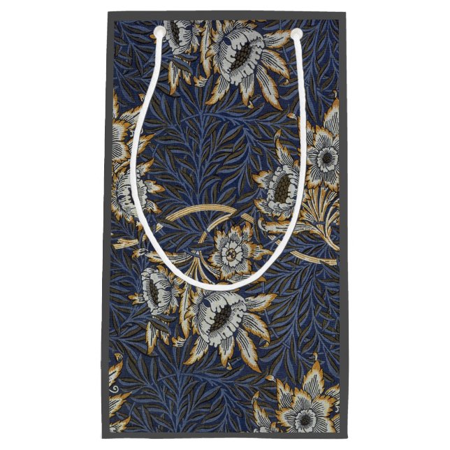Sacola Para Presentes Pequena William Morris Tulip Willow Blue Patterno (Frente)