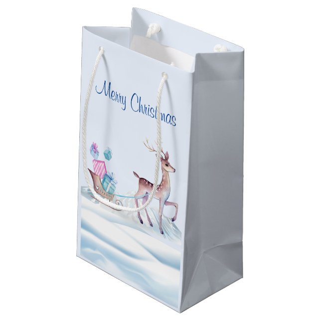 Sacola Para Presentes Pequena Winter Wonderland Gift Bag (Verso inclinado)