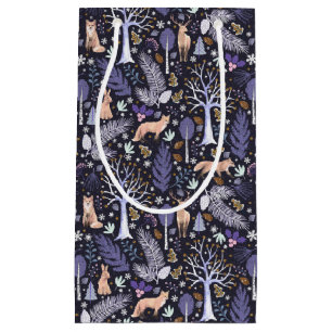 Sacola Para Presentes Pequena Winter Woodland Violet/Dourado ID785
