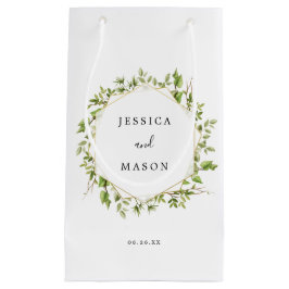 Sacola Para Presentes Pequena Woodland Greenery Hotel Casamento Gift Bag