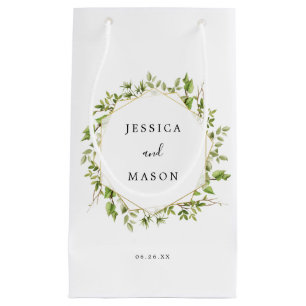 Sacola Para Presentes Pequena Woodland Greenery Hotel Casamento Gift Bag