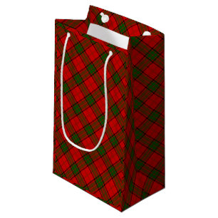 Sacola Para Presentes Pequena Xadrez verde-vermelha Maxwell tartan
