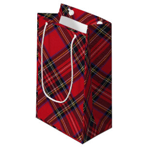 Sacola Para Presentes Pequena Xadrez vermelha de Stewart tartan