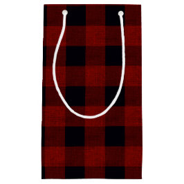 Sacola Para Presentes Pequena Xadrez Vermelho
