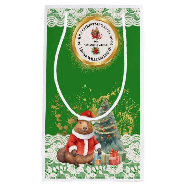 SACOLA PARA PRESENTES PEQUENA XMAS GIFT BAG (Frente)