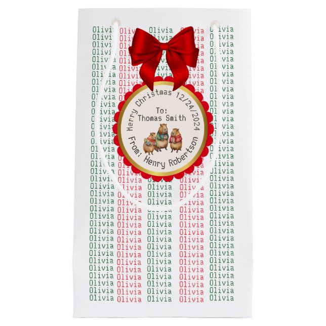 SACOLA PARA PRESENTES PEQUENA XMAS GIFT BAG (Frente)