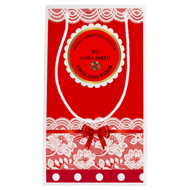 SACOLA PARA PRESENTES PEQUENA XMAS GIFT BAG (Frente)