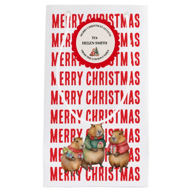 SACOLA PARA PRESENTES PEQUENA XMAS GIFT BAG (Frente)