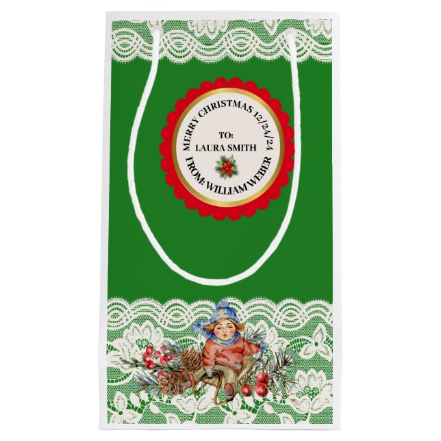 SACOLA PARA PRESENTES PEQUENA XMAS GIFT BAG (Frente)