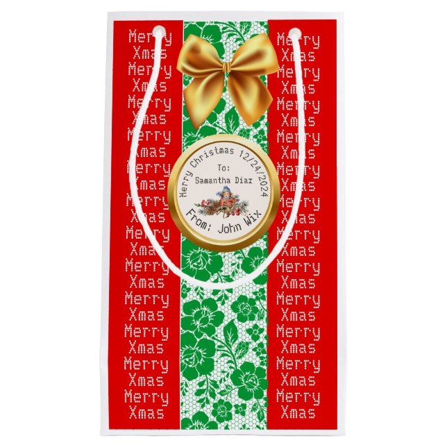 SACOLA PARA PRESENTES PEQUENA XMAS GIFT BAG (Frente)