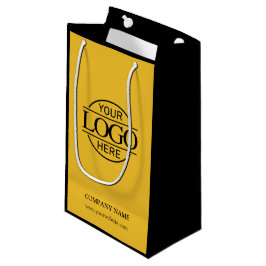 Sacola Para Presentes Pequena Yellow and Black Corporate Company Business Logo
