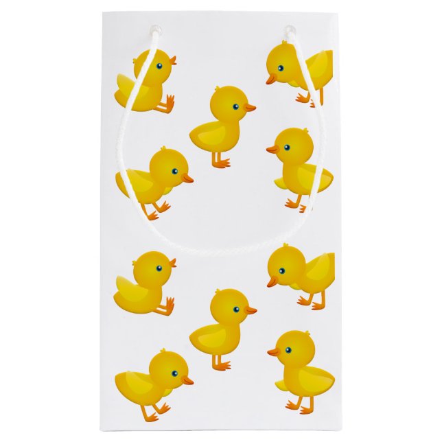 Sacola Para Presentes Pequena Yellow Baby Chicks Gift Bag (Verso)