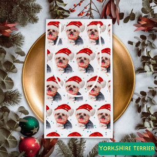 Sacola Para Presentes Pequena Yorkshire Terrier Dog Breed Christmas Stars