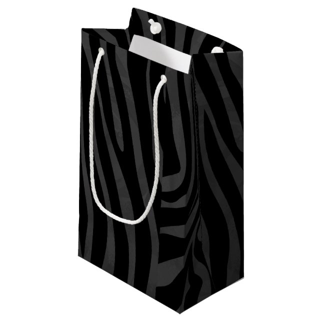 Sacola Para Presentes Pequena Zebra Black e Cinza (Frente inclinada)