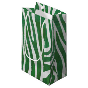 Sacola Para Presentes Pequena Zebra Green e White Impressão