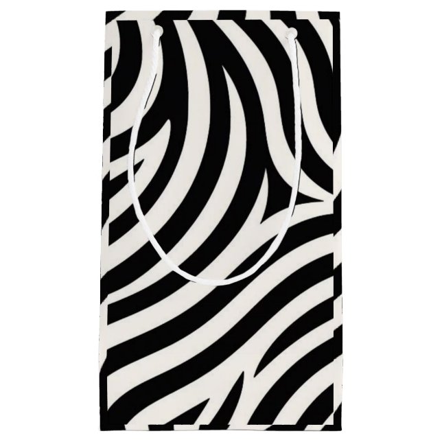 Sacola Para Presentes Pequena Zebra Stripes Moderno Impressão (Frente)