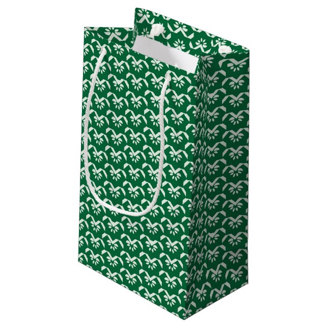 Sacola Para Presentes Pequena Ziguezague floral verde (Verso inclinado)