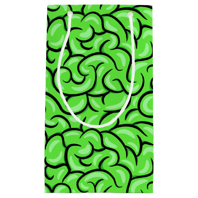 Sacola Para Presentes Pequena Zombie Brain (Frente)