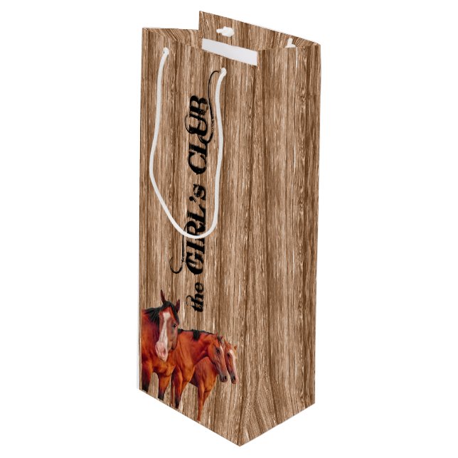 Sacola Para Vinho 13x4-in Girls Club para CowGirl Western (Frente inclinada)