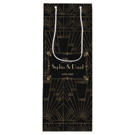 Sacola Para Vinho 1920 Real Fleur-de-Lis Art Deco Casamento