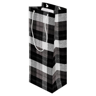 Sacola Para Vinho 4,75lx4wx13h presentes no vinho Bag XMAS Xadrez de
