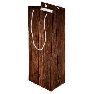 Sacola Para Vinho 4,75lx4wx13h Vinho Presente Saco Bag Madeira País