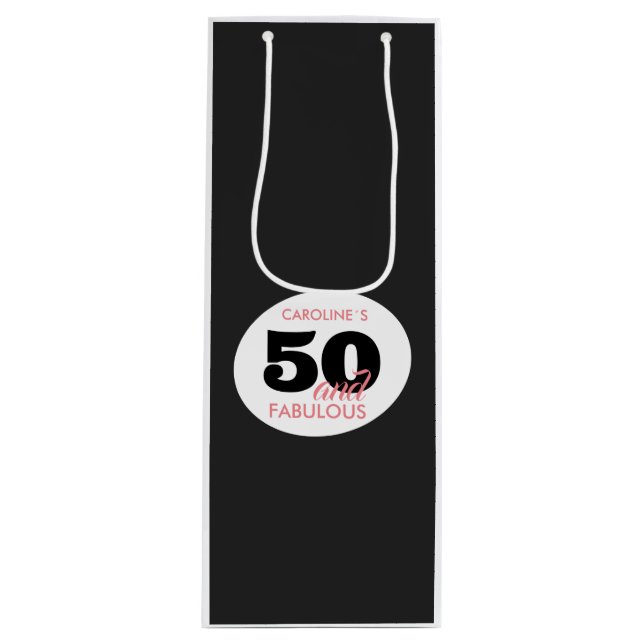Sacola Para Vinho 50º Aniversário 50 e Fabuloso (Frente)