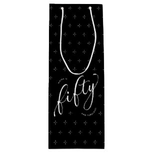 Sacola Para Vinho 50 e Fabuloso 50º aniversário de preto moderno