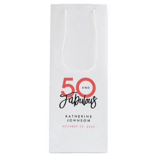 Sacola Para Vinho 50 e Fabuloso 50º aniversário do Elegante