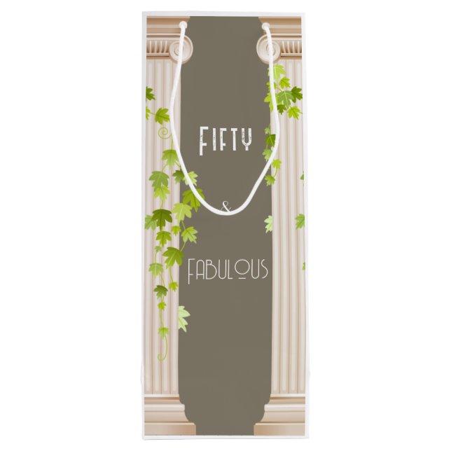 Sacola Para Vinho 50 Fabuloso Tema Grego Elegante de Aniversário Bro (Verso)