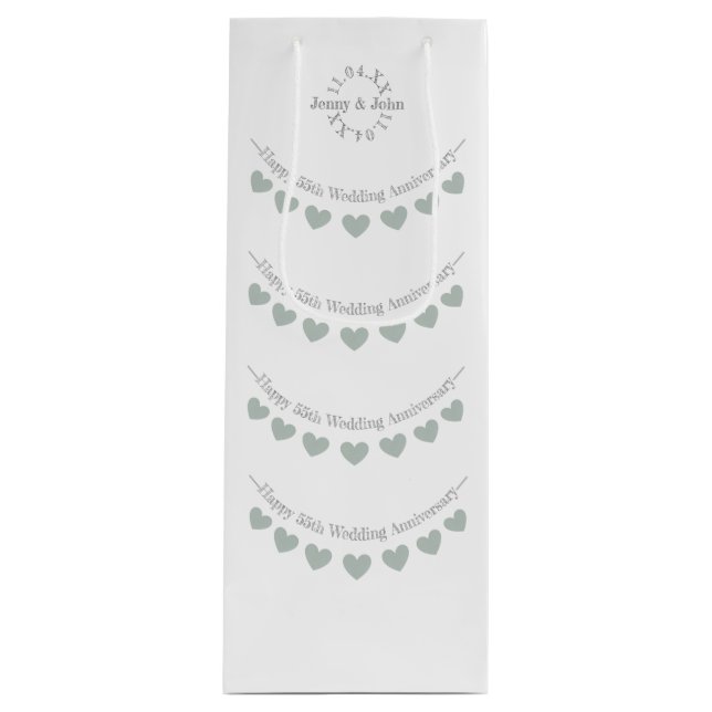 Sacola Para Vinho 55º aniversário de casamento do Emerald (Frente)