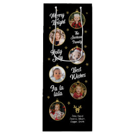 Sacola Para Vinho 6 Fotos de Natal Bolhas Pretas