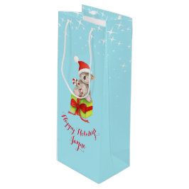 Sacola Para Vinho A arte bonito do urso de koala nomeou o Natal saco