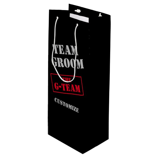Sacola Para Vinho A Equipe G-Team Groom (Frente inclinada)